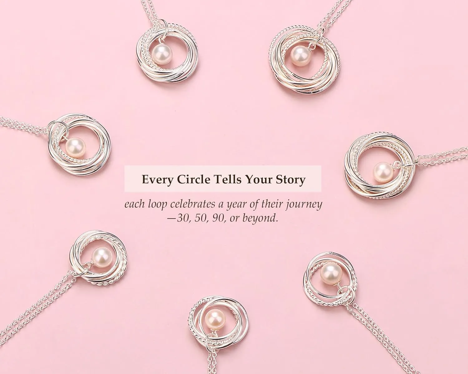 Krfy Birthday gifts for women - 925 sterling silver necklace moissanite pearl necklaces 30th 40th 50th 60th 70th 80th 90th birthday gifts 30 40 50 60 70 80 90 Years Old Birthday Present