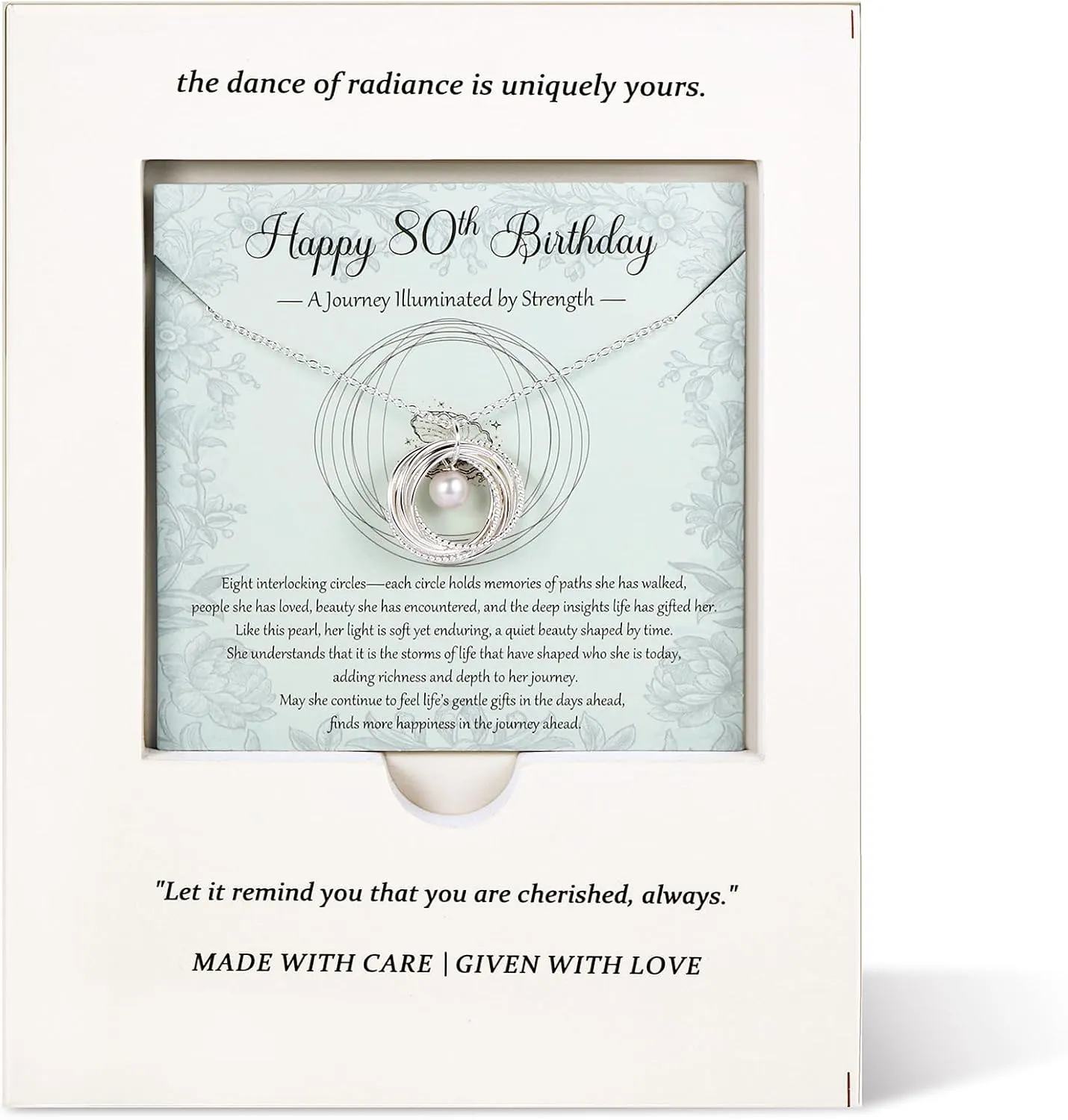 Krfy Birthday gifts for women - 925 sterling silver necklace moissanite pearl necklaces 30th 40th 50th 60th 70th 80th 90th birthday gifts 30 40 50 60 70 80 90 Years Old Birthday Present