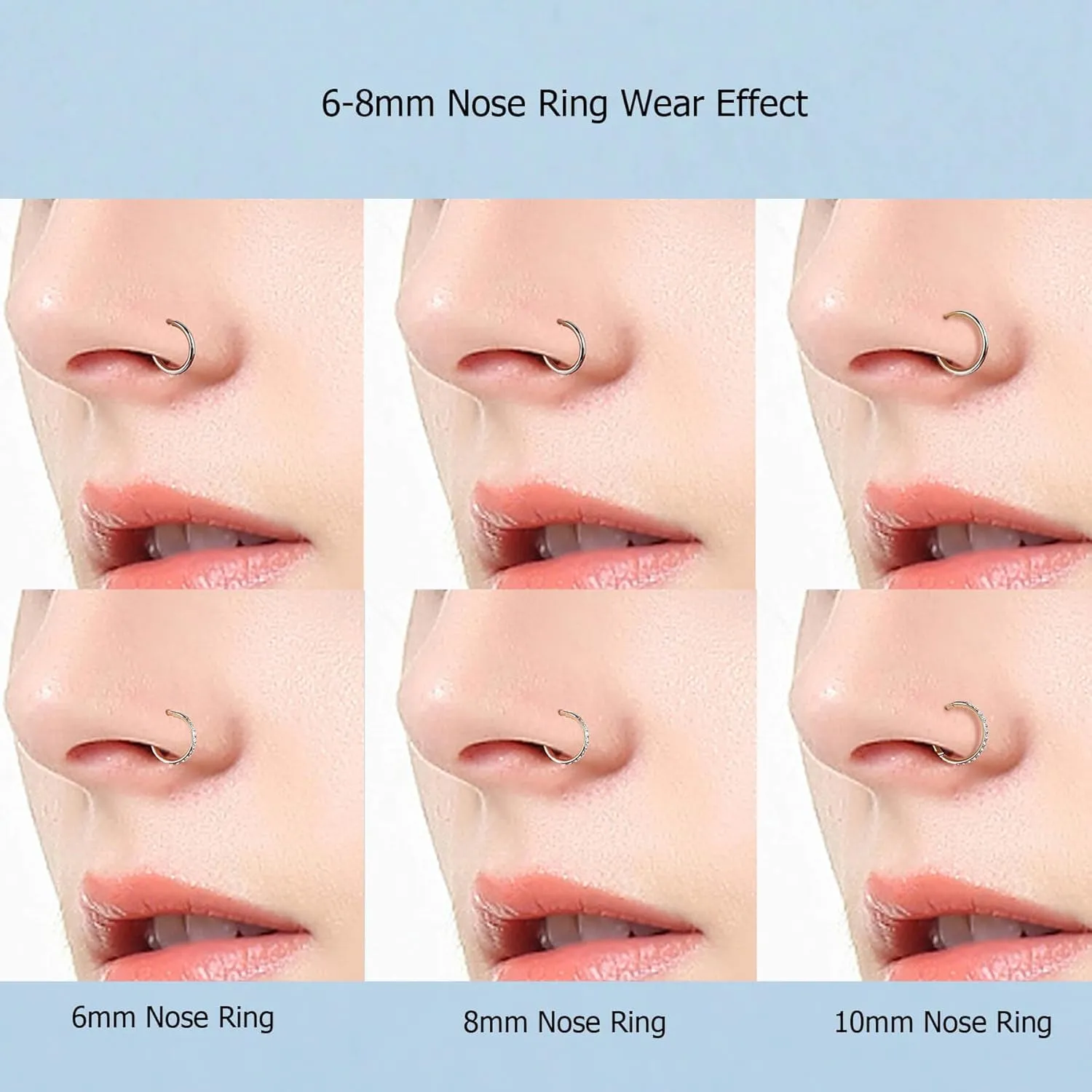 Lantine Cz Nose Rings Hoops G23 Titanium Threadless Nose Stud Cartilage Daith Forward Helix Piercing Jewelry Set 2nd 3rd Lobe Hoop Earrings