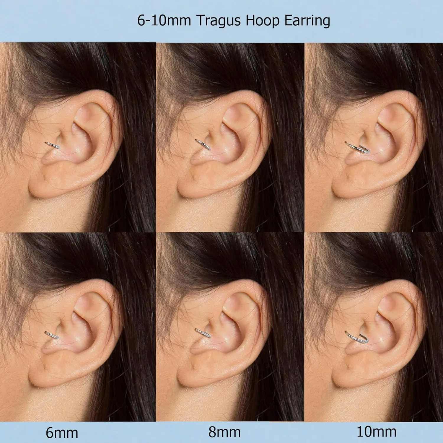 Lantine Cz Nose Rings Hoops G23 Titanium Threadless Nose Stud Cartilage Daith Forward Helix Piercing Jewelry Set 2nd 3rd Lobe Hoop Earrings