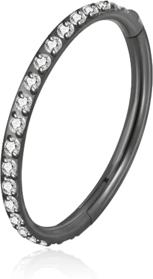 Lantine G23 Titanium Nose Rings Hoops Seamless Clicker Cz Nose Septum Piercings Rings Cute Diamond Hinged 16g 20g Cartilage Conch Daith Helix Tragus Piercing Jewelry