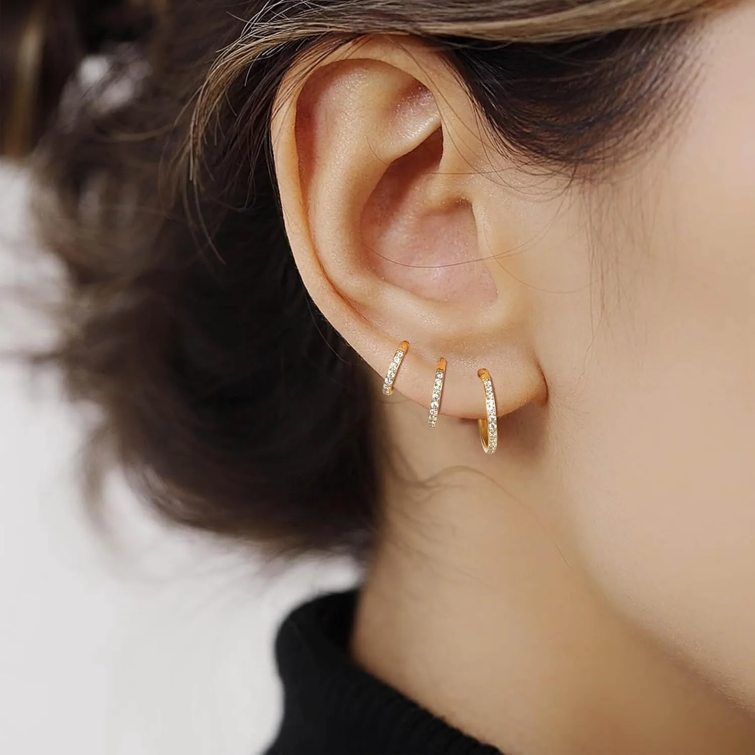 Lantine G23 Titanium Nose Rings Hoops Seamless Clicker Cz Nose Septum Piercings Rings Cute Diamond Hinged 16g 20g Cartilage Conch Daith Helix Tragus Piercing Jewelry