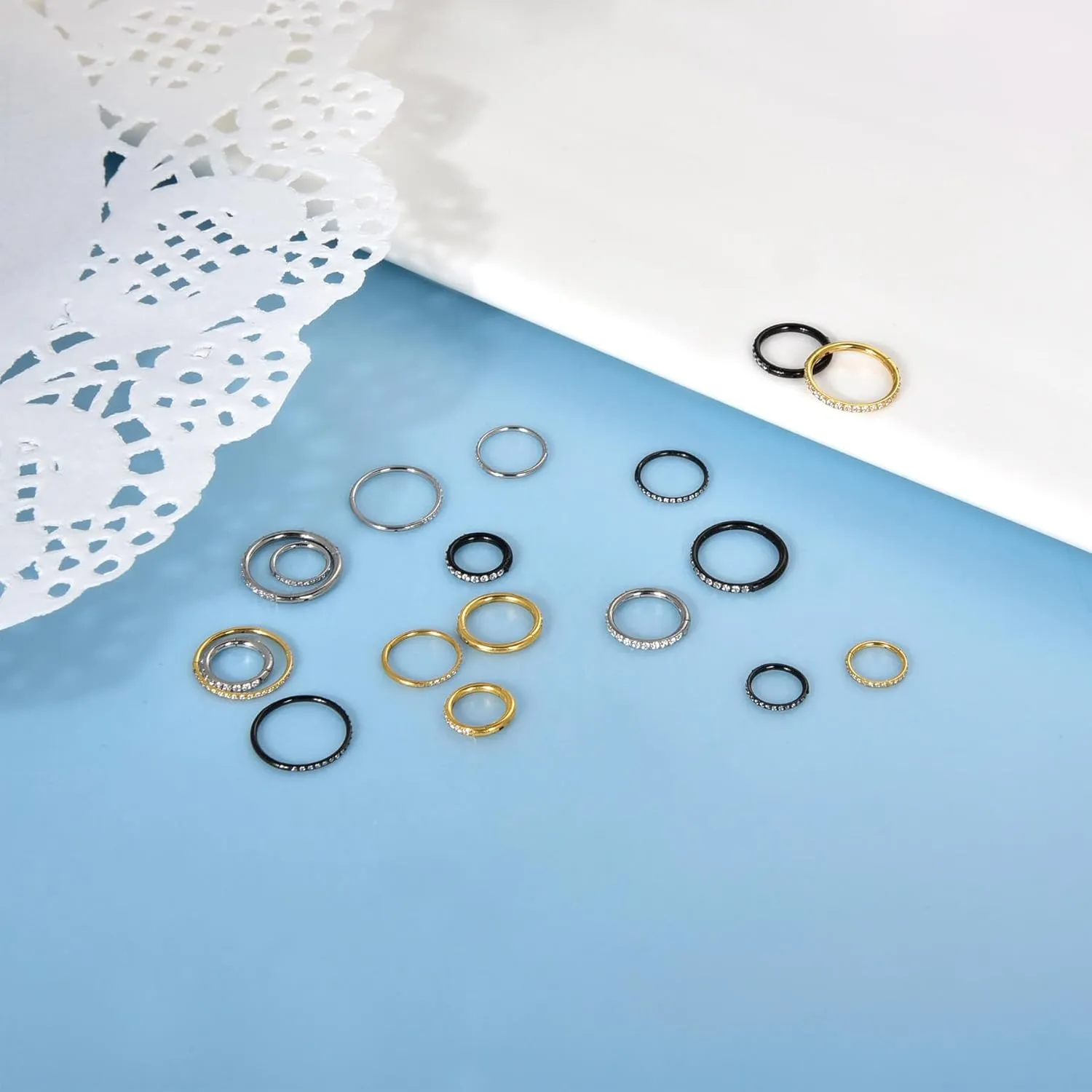Lantine G23 Titanium Nose Rings Hoops Seamless Clicker Cz Nose Septum Piercings Rings Cute Diamond Hinged 16g 20g Cartilage Conch Daith Helix Tragus Piercing Jewelry