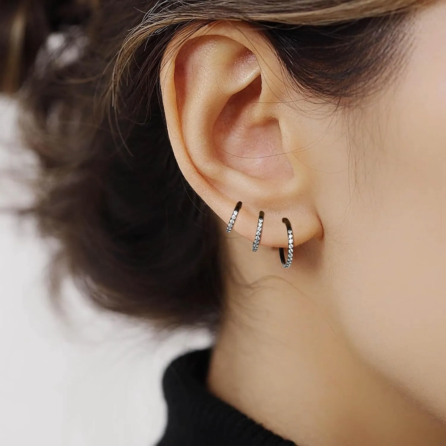 Lantine G23 Titanium Nose Rings Hoops Seamless Clicker Cz Nose Septum Piercings Rings Cute Diamond Hinged 16g 20g Cartilage Conch Daith Helix Tragus Piercing Jewelry