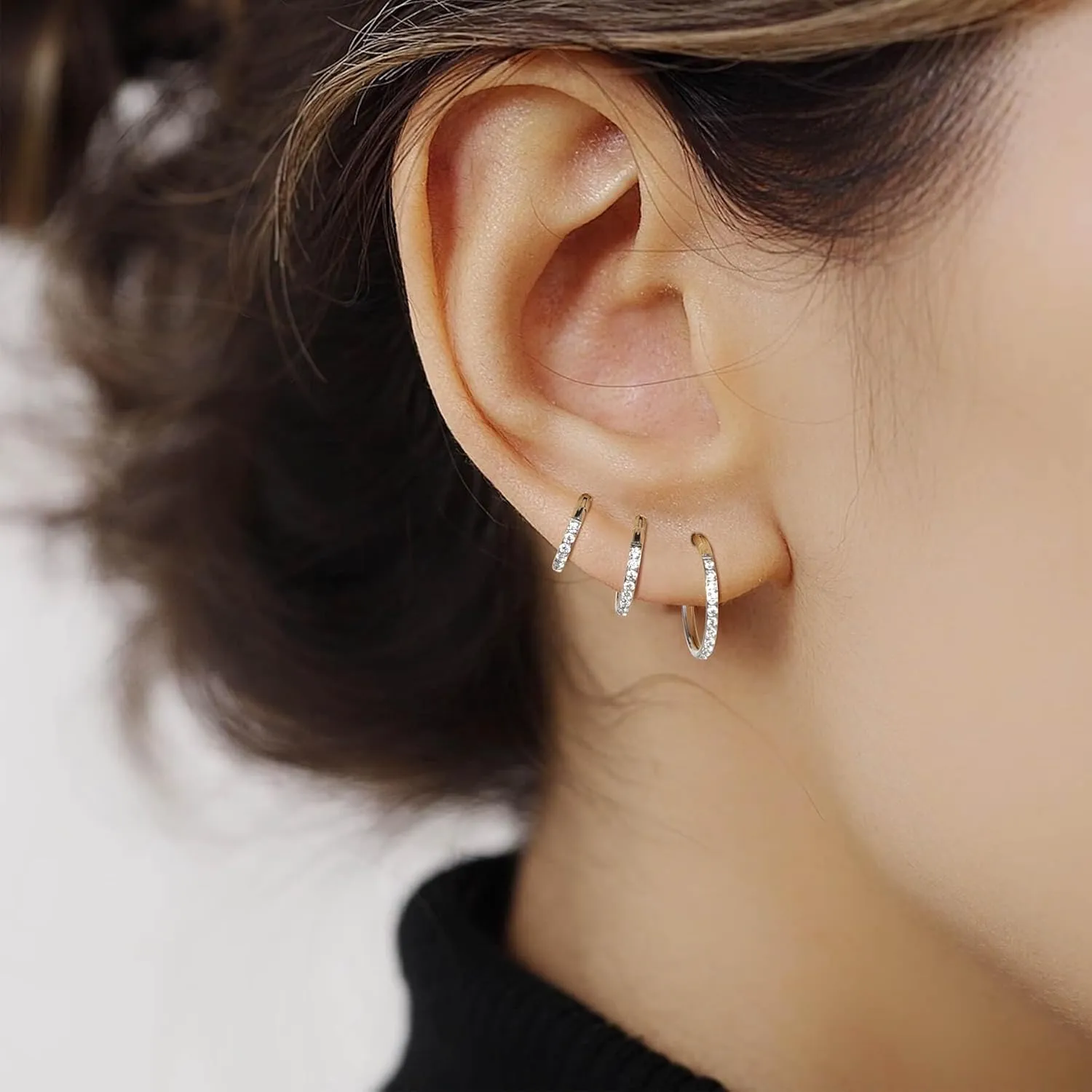 Lantine G23 Titanium Nose Rings Hoops Seamless Clicker Cz Nose Septum Piercings Rings Cute Diamond Hinged 16g 20g Cartilage Conch Daith Helix Tragus Piercing Jewelry