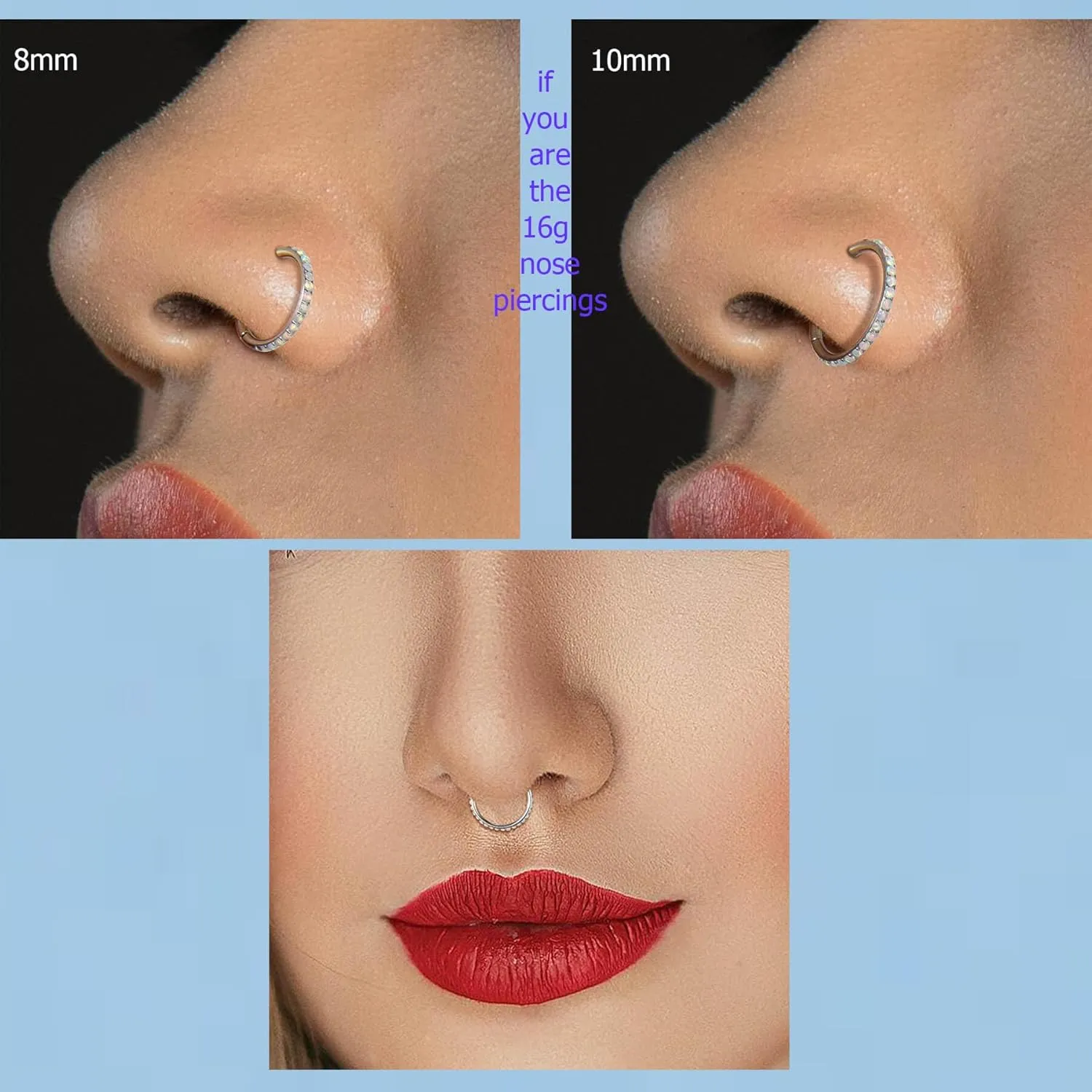 Lantine Septum Rings G23 Titanium Conch Cartilage Tragus Daith Helix Piercing Jewelry 16g Nose Ring Hoop