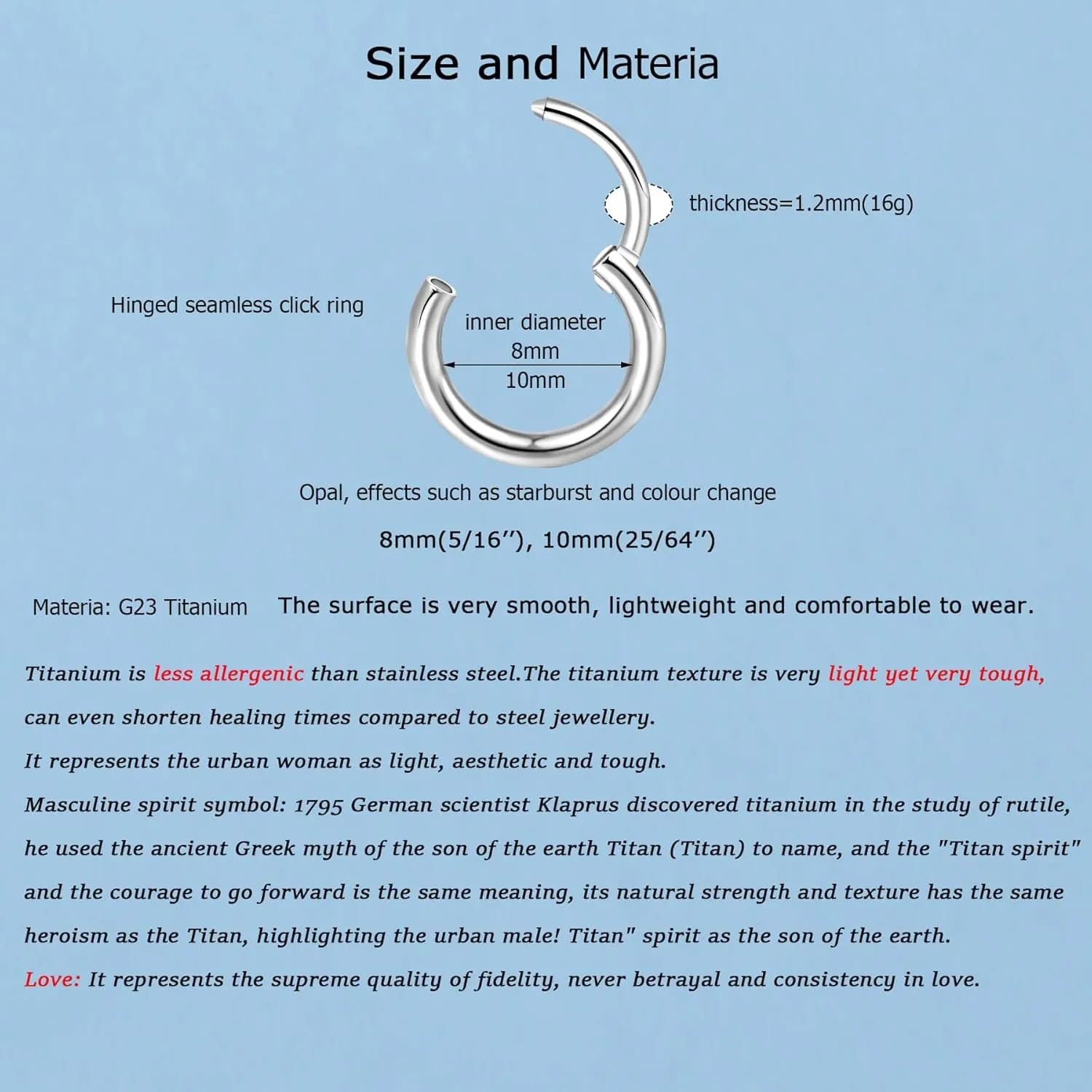 Lantine Septum Rings G23 Titanium Conch Cartilage Tragus Daith Helix Piercing Jewelry 16g Nose Ring Hoop