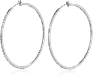 Large Hoop Earrings for Women Rhinestone Crystal Big Circle Hoops Stud Earrings Bridal Wedding Jewelry