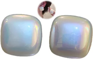 Large Pearl Geometric Earrings Silver Simple Stud Bohemian Statement Earrings for Women Girls Wedding Daily Party