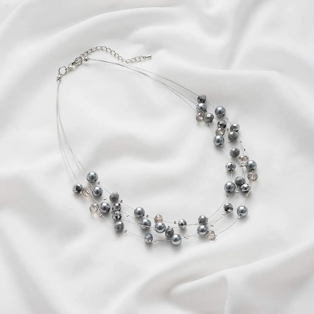 Layered Choker Freshwater Pearl Necklace - Fashion Jewelry Necklace Gifts For Women