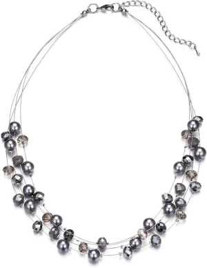 Layered Choker Freshwater Pearl Necklace - Fashion Jewelry Necklace Gifts For Women