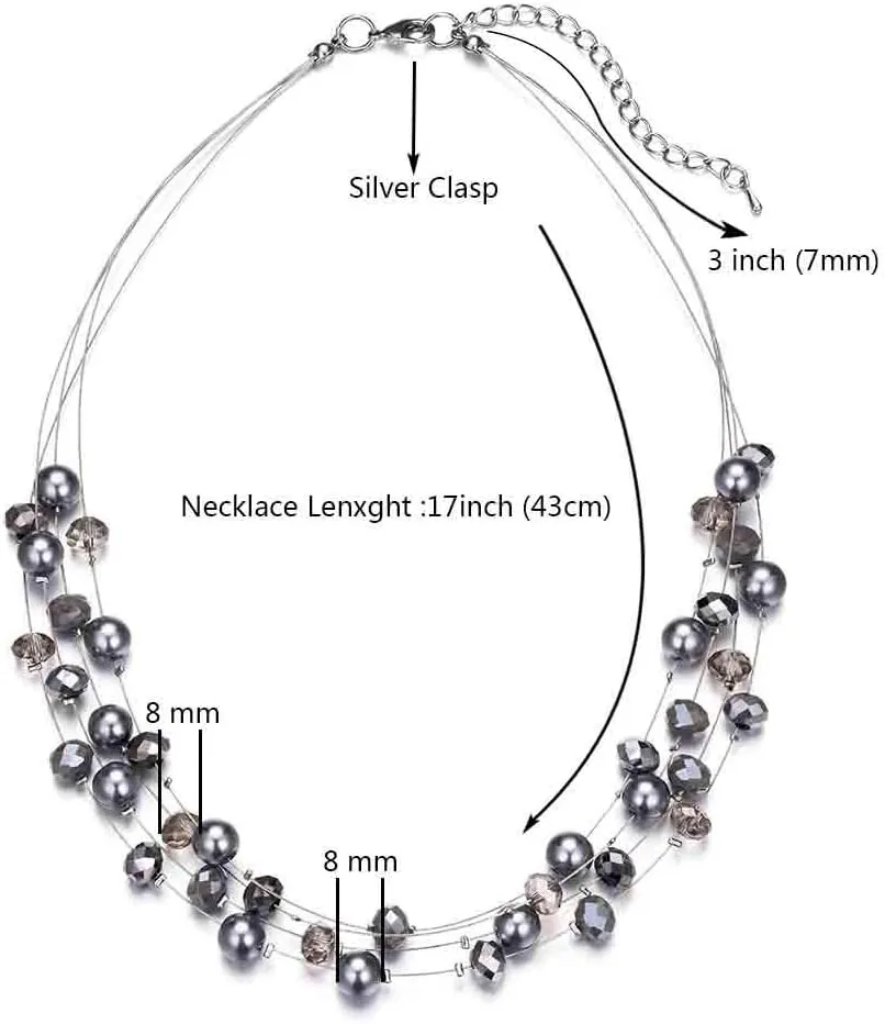 Layered Choker Freshwater Pearl Necklace - Fashion Jewelry Necklace Gifts For Women