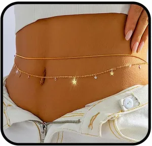 Layered Waist Chains for Women Bikini Belly Chain Sequins Tassel Body Chain