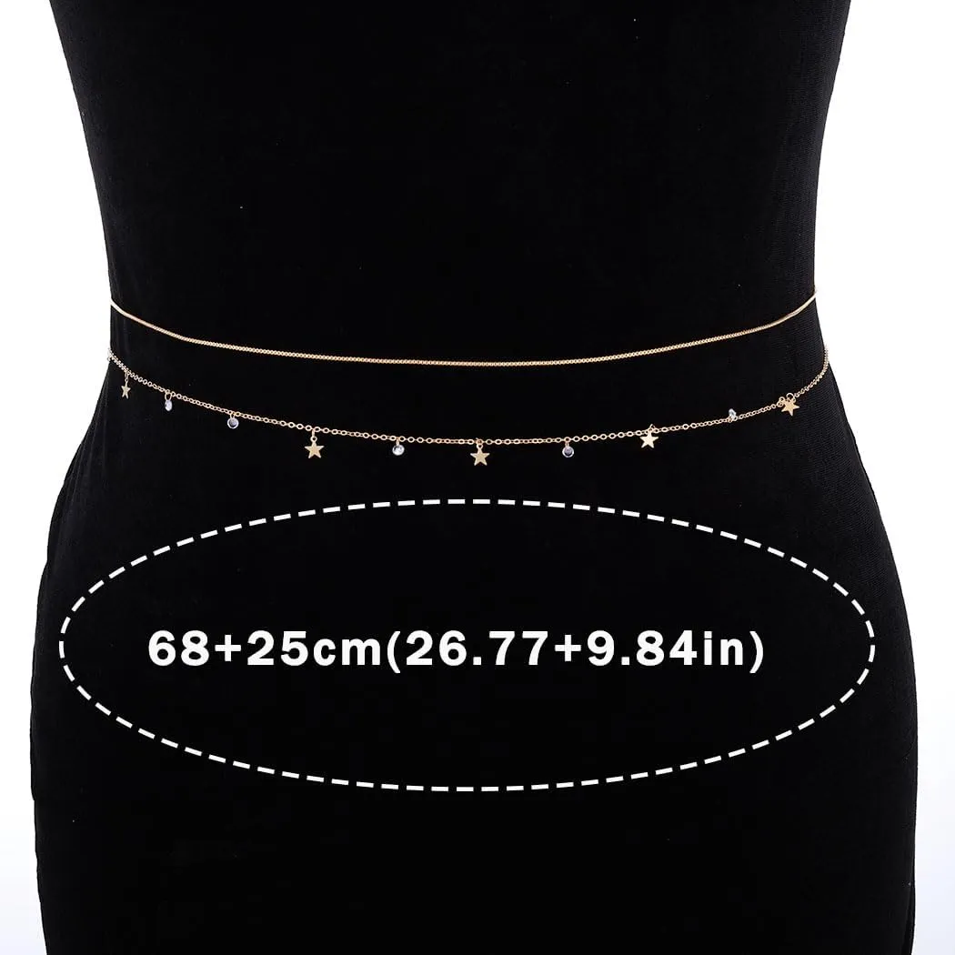 Layered Waist Chains for Women Bikini Belly Chain Sequins Tassel Body Chain