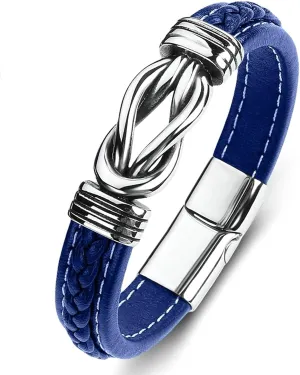 Leather Bracelet Kit, Jewelry Bracelets for Men U Shape Link Bracelet Set Mens Jewelry Set
