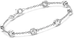 LeCalla 925 Sterling Silver CZ Station Bracelet Lightweight Classic Italian Pearl Zirconia Bracelet for Women Mom Grandma Sisters