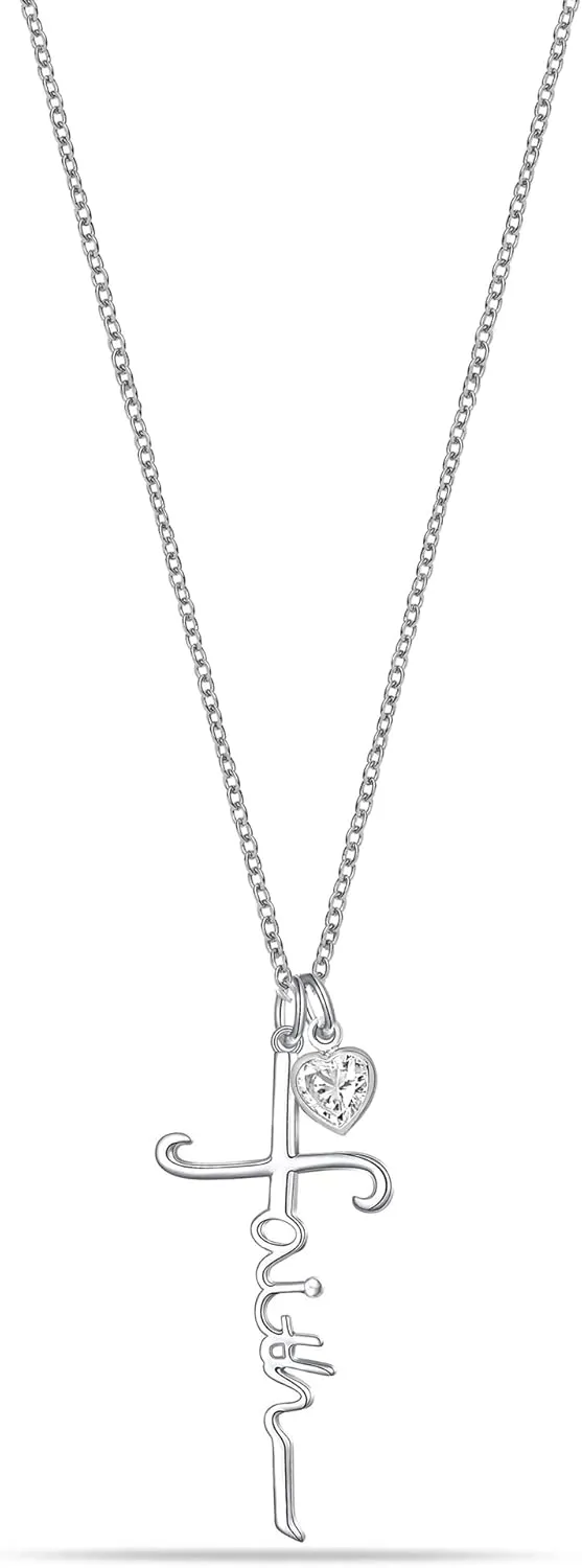 LeCalla Silver Cross Pendant Necklace Jewelry | Solid 925 Sterling Silver Cross Necklace for Men Women