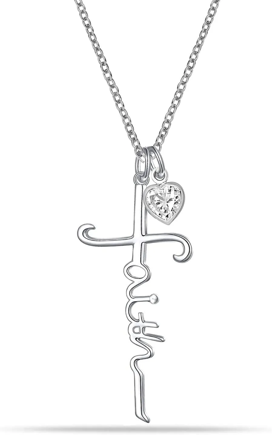 LeCalla Silver Cross Pendant Necklace Jewelry | Solid 925 Sterling Silver Cross Necklace for Men Women