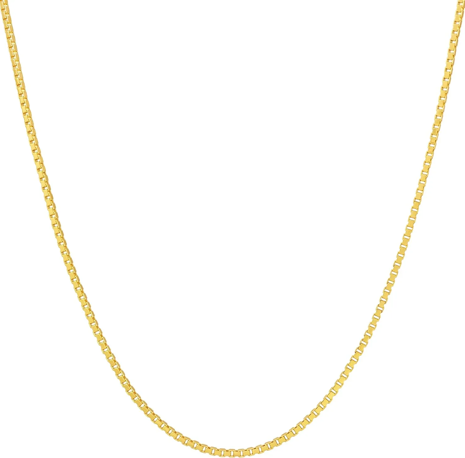 LIFETIME JEWELRY 1.4mm Box Chain Necklace for Women and Men 24k Real Gold Plated