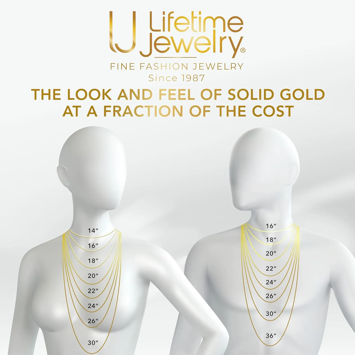 LIFETIME JEWELRY 6mm Rope Chain Necklace for Women and Men 24k Real Gold Plated