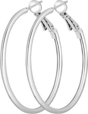 Light Weight Hoop Earrings Hypoallergenic 3 Pairs Sterling Silver Stainless Steel for Women Girls