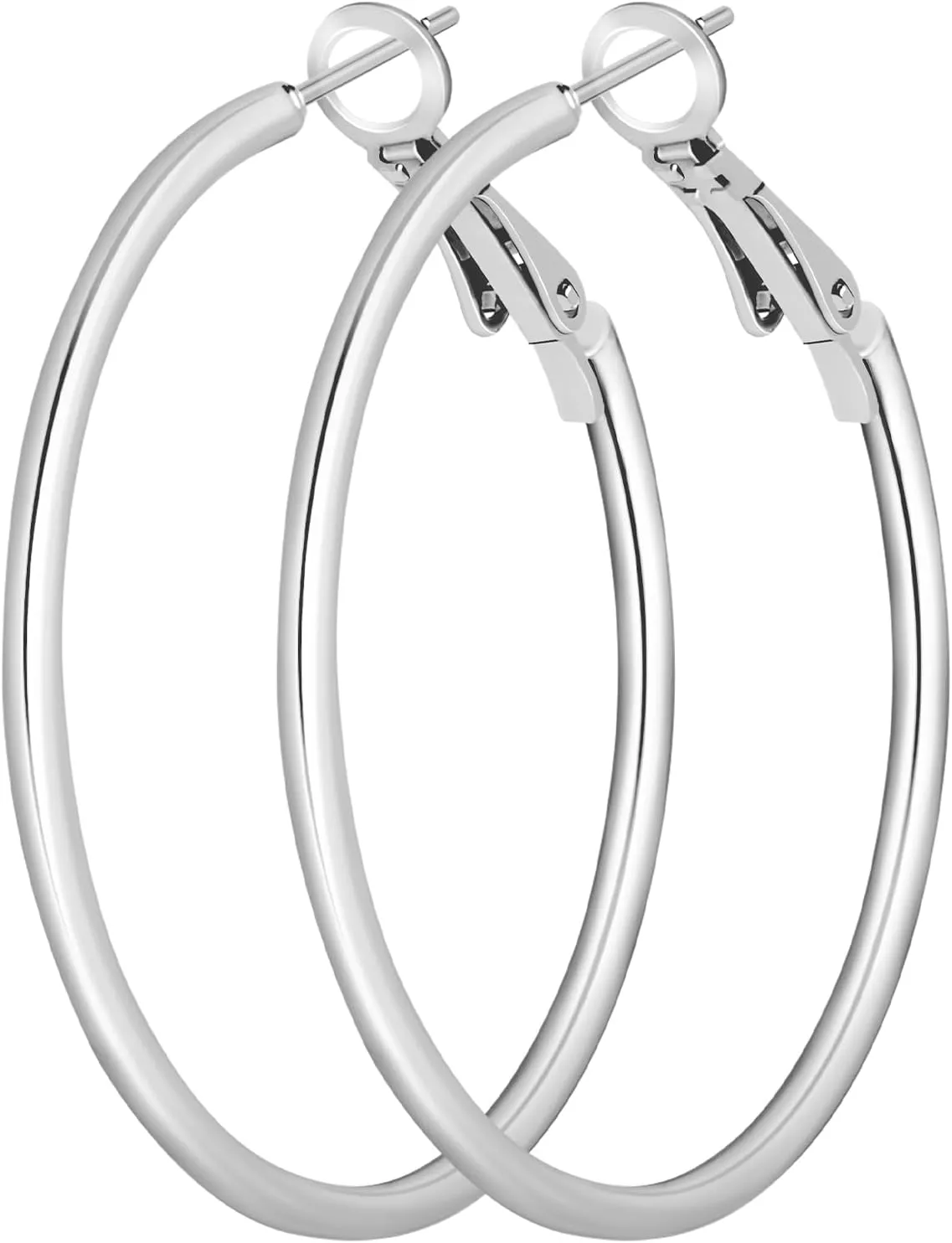 Light Weight Hoop Earrings Hypoallergenic 3 Pairs Sterling Silver Stainless Steel for Women Girls