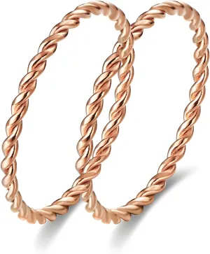 LIU JUN Copper Tensor Ring For Women, Pure Copper Tensor Solid Twisted Handmade Health Rings Set For Women Men Fashion Energy Jewelry Gifts