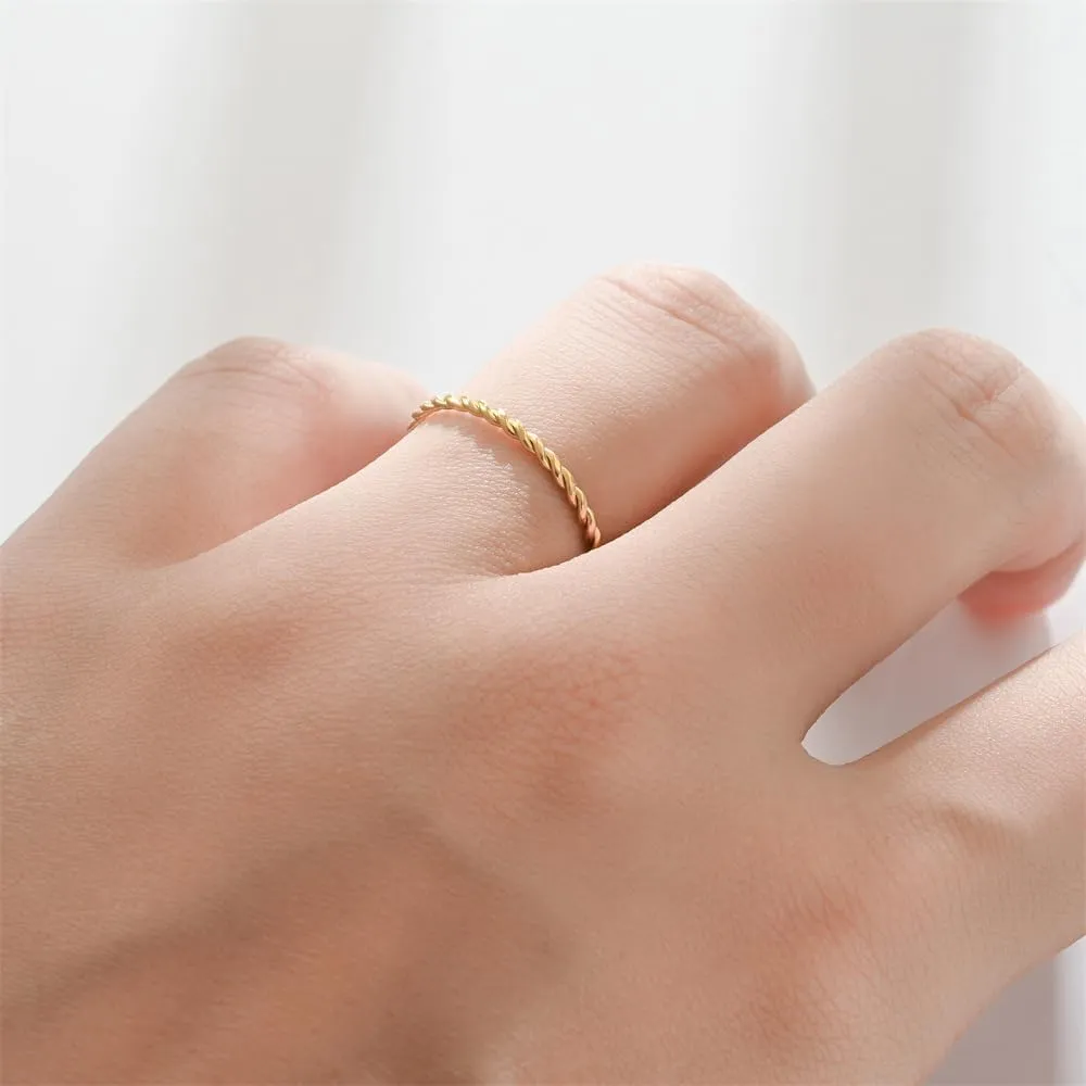 LIU JUN Copper Tensor Ring For Women, Pure Copper Tensor Solid Twisted Handmade Health Rings Set For Women Men Fashion Energy Jewelry Gifts