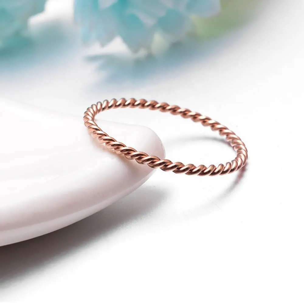 LIU JUN Copper Tensor Ring For Women, Pure Copper Tensor Solid Twisted Handmade Health Rings Set For Women Men Fashion Energy Jewelry Gifts