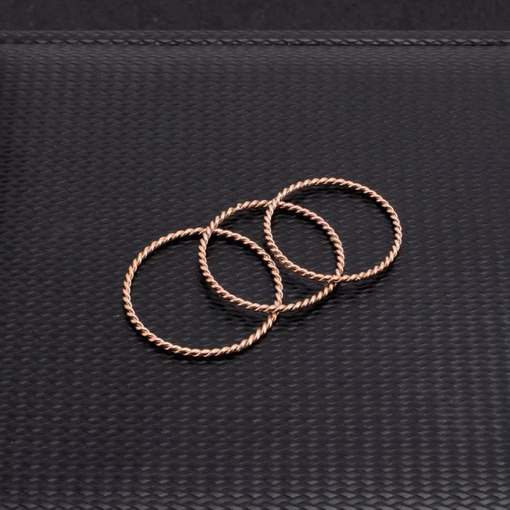 LIU JUN Copper Tensor Ring For Women, Pure Copper Tensor Solid Twisted Handmade Health Rings Set For Women Men Fashion Energy Jewelry Gifts