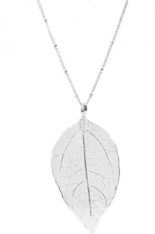 Long Filigree Leaf Pendant Necklace Dainty Leave Nature Plant Fashion Jewelry Gifts for Women Girls