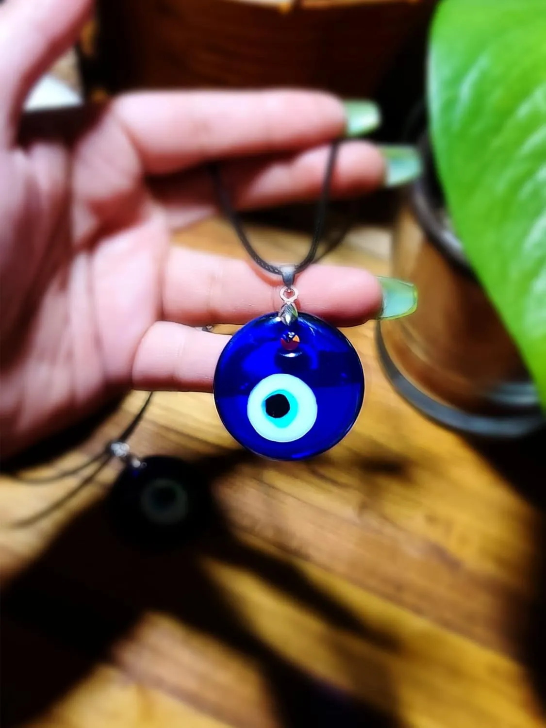 Long tiantian Evil Eye Necklace for Women Men Protection Necklaces Leather Rope Glass Evil Eye Pendant Neckaces Inspirational Jewelry for Women Trendy Lucky Amulet Necklace Gifts for Friends