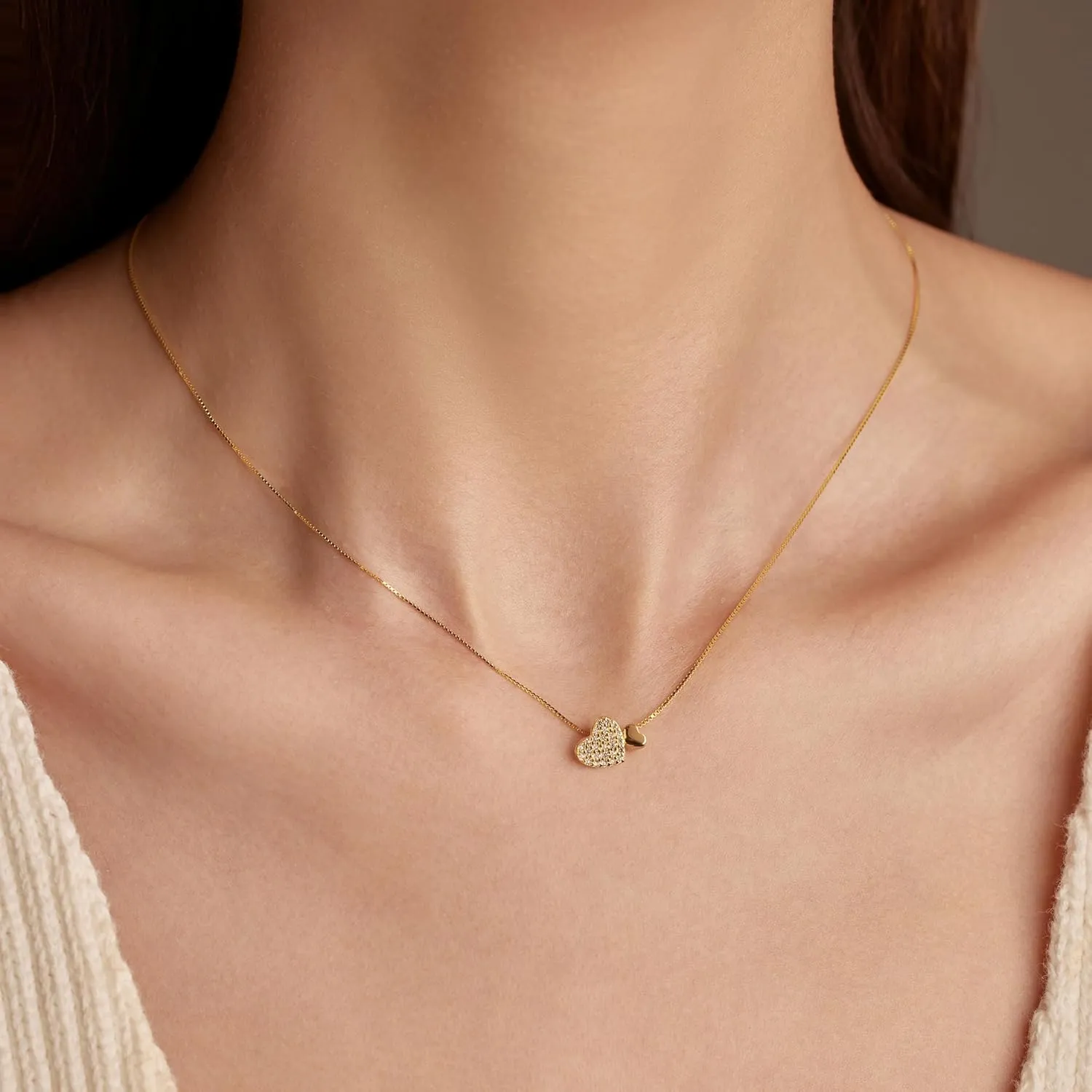 LOVECOM S925 Sterling Silver Heart Necklace for Women Dainty 14k Gold Plated CZ Infinity Love Heart Opal North Star Pendant Choker Necklaces Trendy Chain Jewelry Birthday Gifts for Mom to Daughter