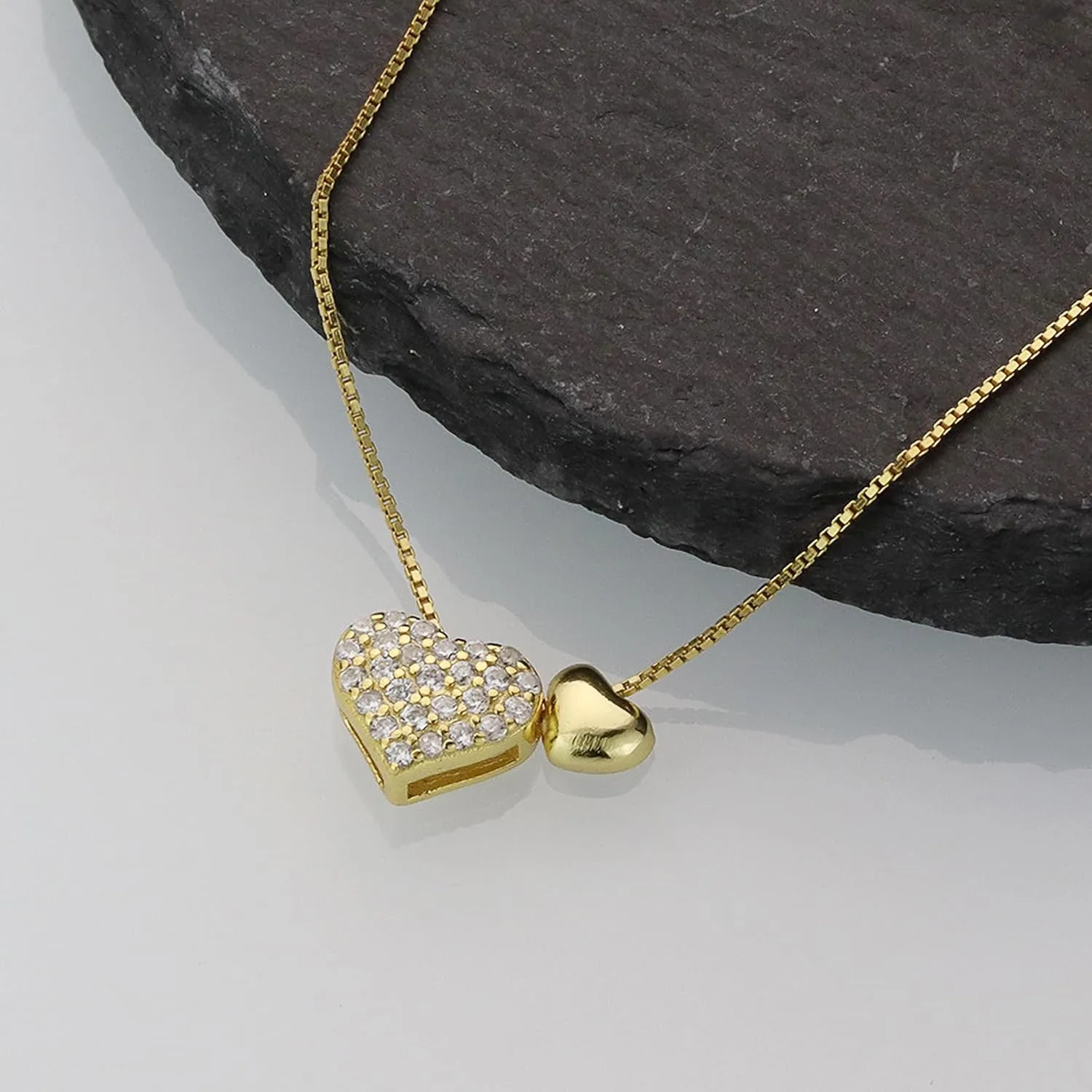 LOVECOM S925 Sterling Silver Heart Necklace for Women Dainty 14k Gold Plated CZ Infinity Love Heart Opal North Star Pendant Choker Necklaces Trendy Chain Jewelry Birthday Gifts for Mom to Daughter