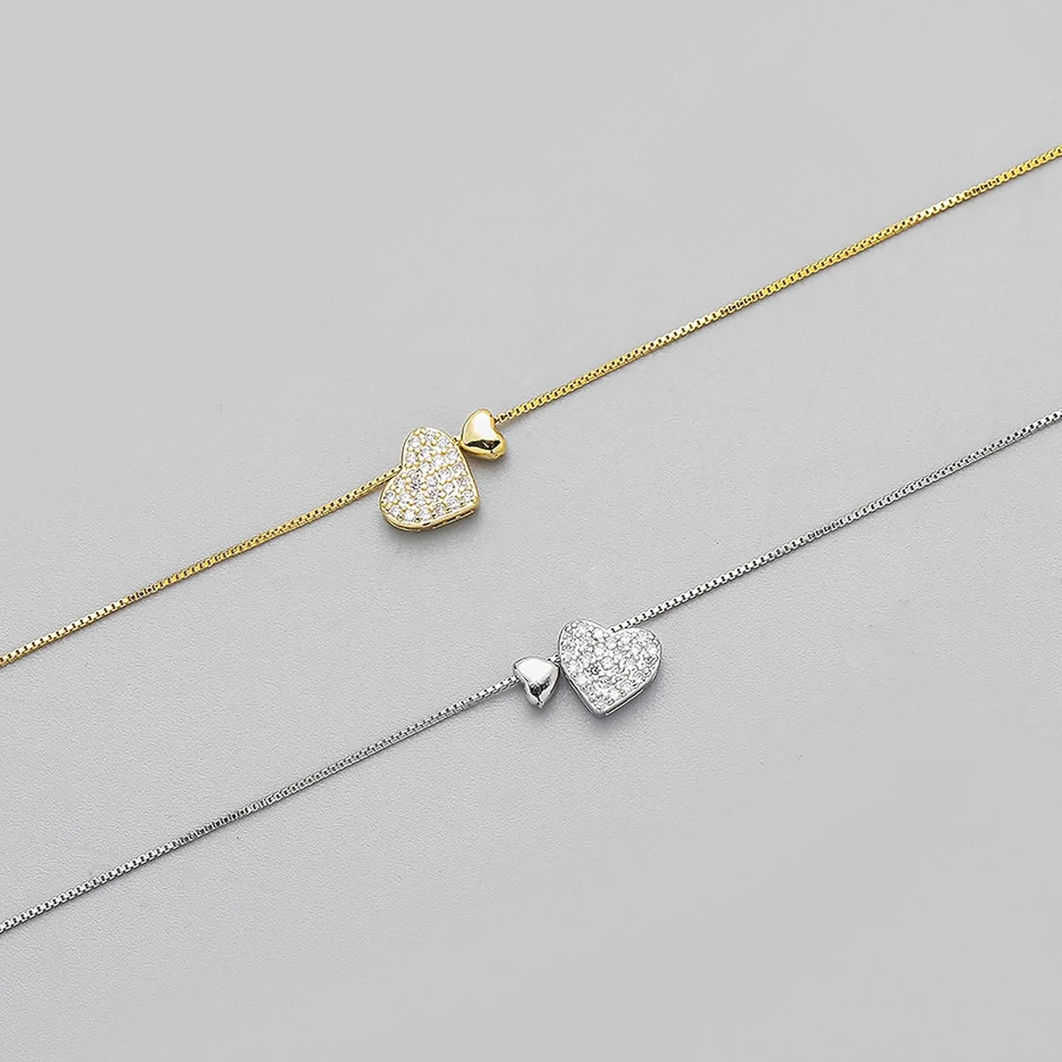 LOVECOM S925 Sterling Silver Heart Necklace for Women Dainty 14k Gold Plated CZ Infinity Love Heart Opal North Star Pendant Choker Necklaces Trendy Chain Jewelry Birthday Gifts for Mom to Daughter