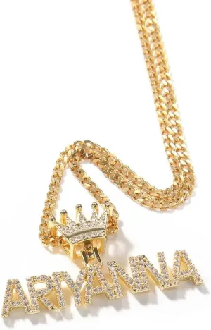 Lulu Mel Hip Hop Mini Letter Custom nameplate necklaces, 14k Gold Plated Iced Out Jewelry choker necklace with tennis chain, personalized gifts for women Men