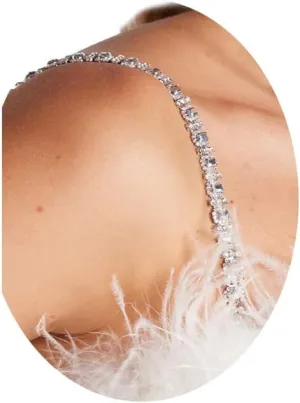 Luxury Rhinestone Lingerie Straps Jewelry - Sexy Crystal Shoulder Strap Chain for Festival, Rave, Underwear, Bridal Wedding Dress, Bra - Women's Accessory