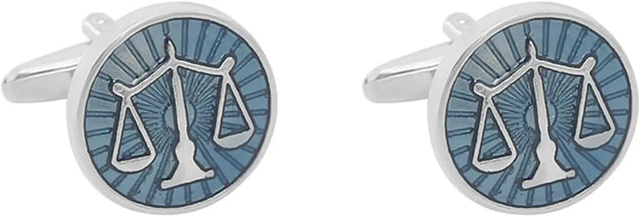 Man Cufflinks, L Cufflinks for Men Balance Scales Silver Alloy Men Birthday Gift