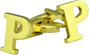 Men Cufflinks Initial P Gold Cufflinks Classic Cufflinks Formal Business Wedding