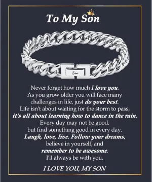 Mens Cuban Chain Bracelets Gifts for Dad Son Husband Christmas Stocking Stuffers Birthday Gifts, Stainless Steel Curb Link Bracelet Mens Jewelry Bracelet Gifts Anniversary Fathers Day