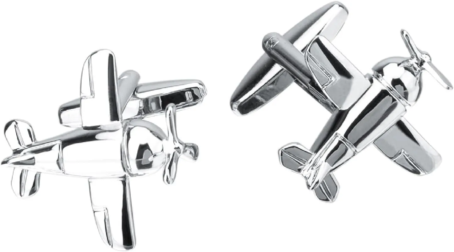 Men's Cuff Links Silver, Cufflinks Wedding Airplane Cuff Links Vintage for Wedding Business