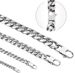 Mens Neckalce Cuban Link Chain for Men Stainless Steel, Thin/Chunky 3/6/9/12mm Width 18" 20" 22" 24" 26" 28" 30" Length, Hip Hop Punk Young Ado Fine Polished Lobster Clasp
