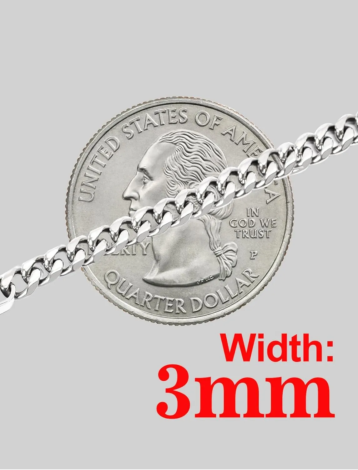 Mens Neckalce Cuban Link Chain for Men Stainless Steel, Thin/Chunky 3/6/9/12mm Width 18" 20" 22" 24" 26" 28" 30" Length, Hip Hop Punk Young Ado Fine Polished Lobster Clasp