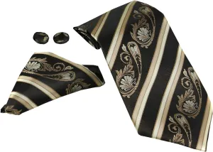 Men's Silk Neck Tie Box Set With Cufflinks & Pocket Square
