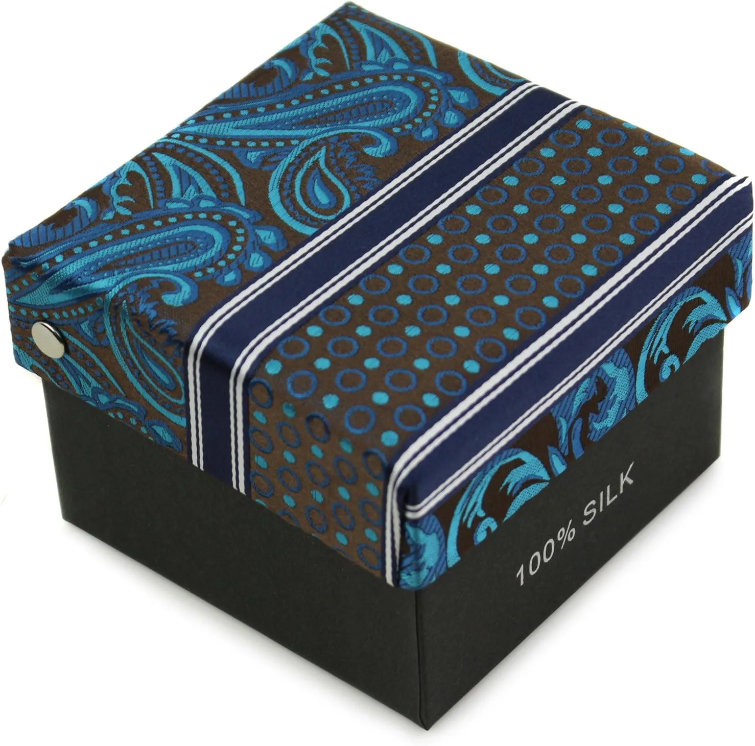 Men's Silk Neck Tie Box Set With Cufflinks & Pocket Square