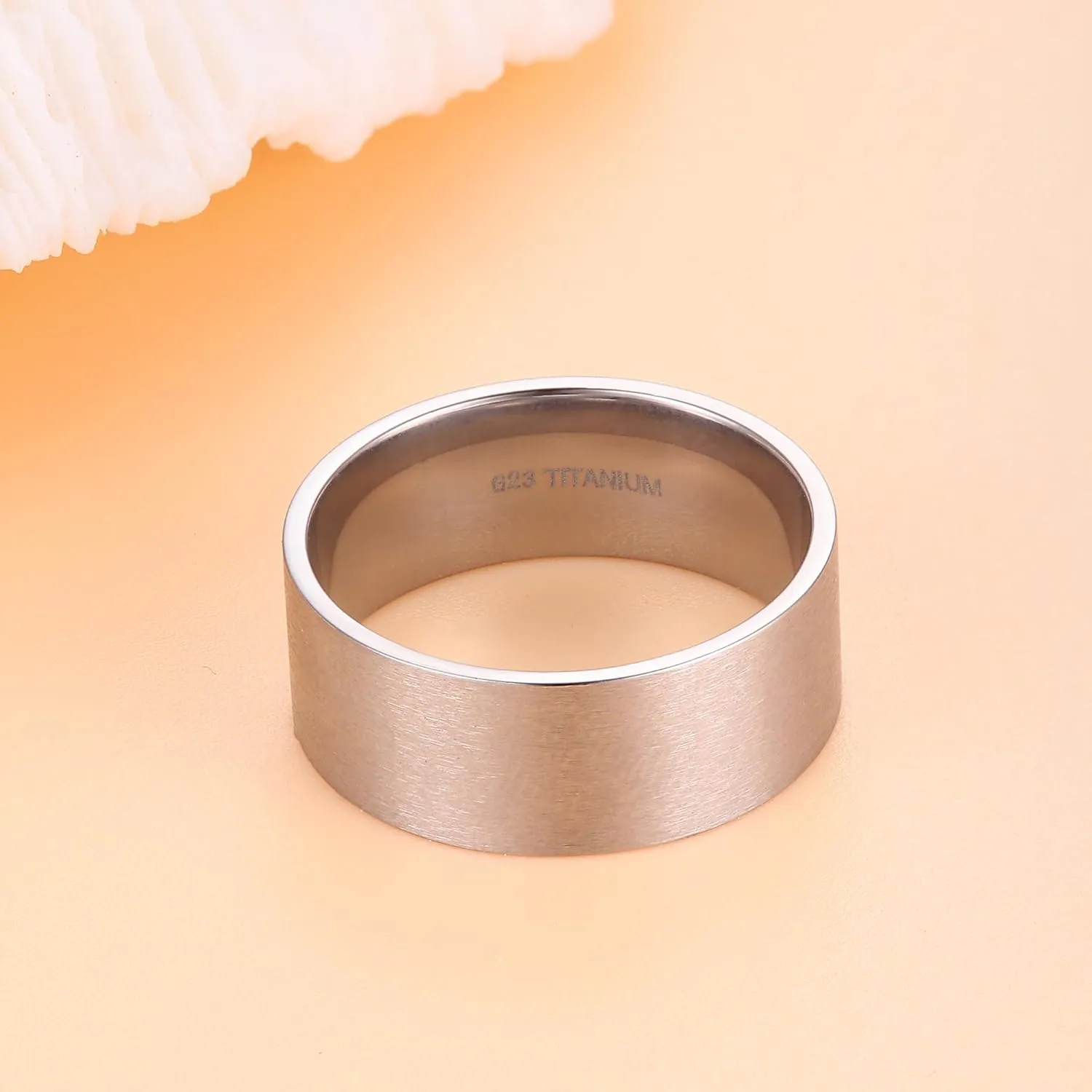 MILACOLATO G23 Titanium Ring for Men Women 5mm 6mm 7mm 8mm Matte Brushed Plain Band Rings High Polished Promise Statement Engagement Wedding Band Ring Comfort Fit Size 6-12