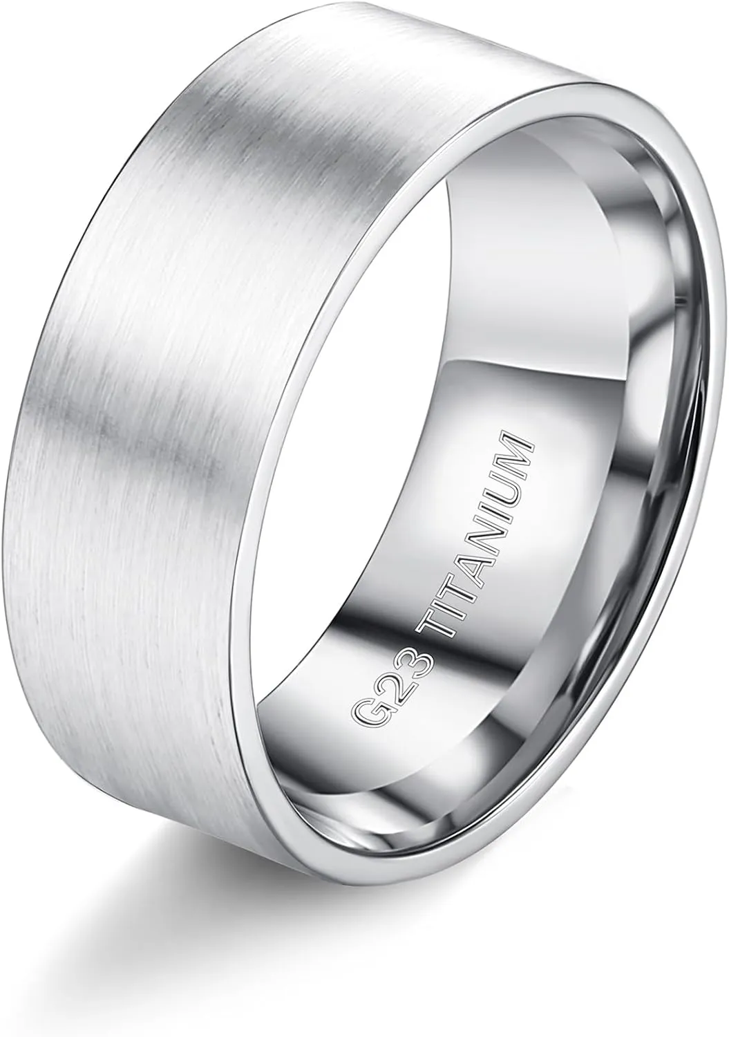 MILACOLATO G23 Titanium Ring for Men Women 5mm 6mm 7mm 8mm Matte Brushed Plain Band Rings High Polished Promise Statement Engagement Wedding Band Ring Comfort Fit Size 6-12