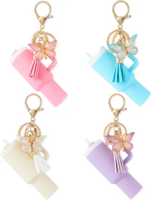 Mini Tumbler Keychain Chapstick Holder, Stanley Cup Accessories,Cute Key Chains for Women Purse Handbag Backpack