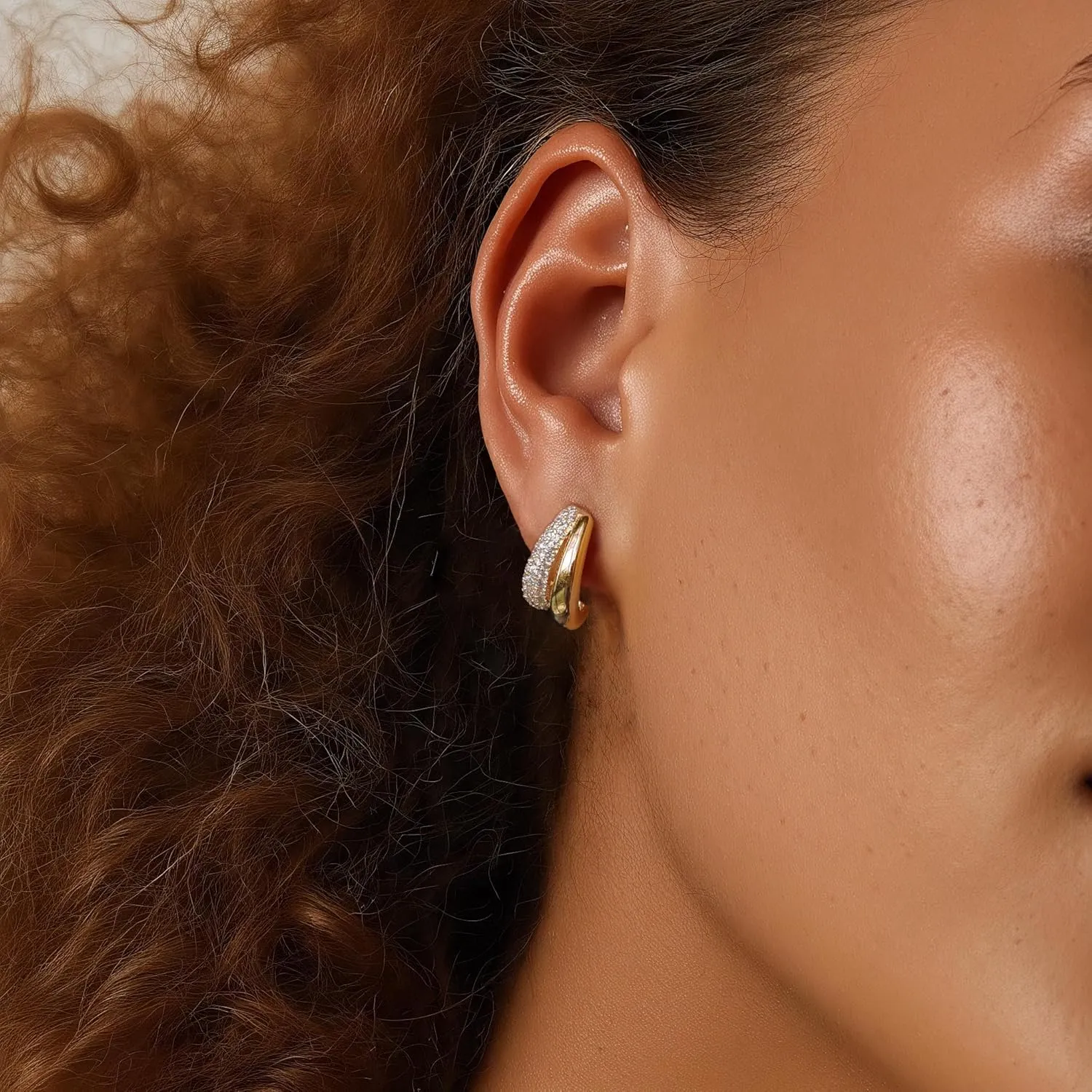 Minimalist Hoop Earrings 14K Gold Plated Lightweight Twisted Small Thick Huggie Hoops Earrings Hypoallergenic Gold Earrings for Women Trendy Hoops Drop Dangle Earrings Studs Jewelry Gifts