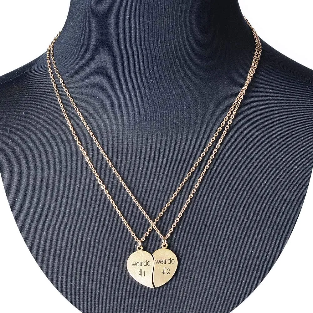 MJartoria BFF Necklace for 2-Valentines Heart Matching Necklace Best Friends Pendant Friendship Necklace Set of 2 Birthday Gifts